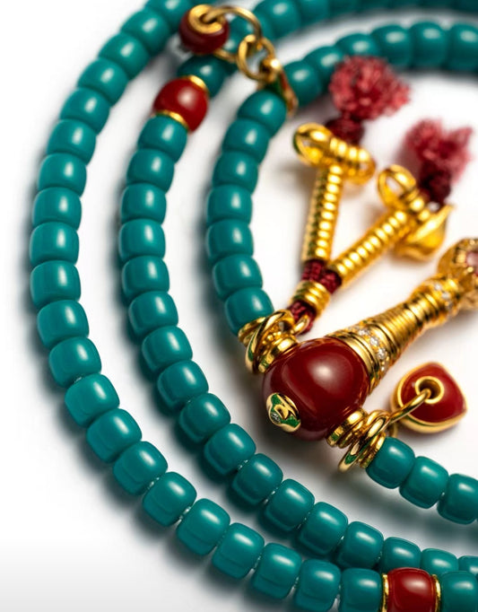 SALIK Top‑Tier Royal‑Grade Turquoise Prayer Mala | Limited Noble Supply
