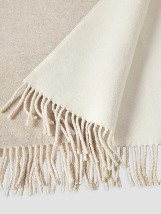 100% Pure Cashmere Fringe Scarf — Ivory
