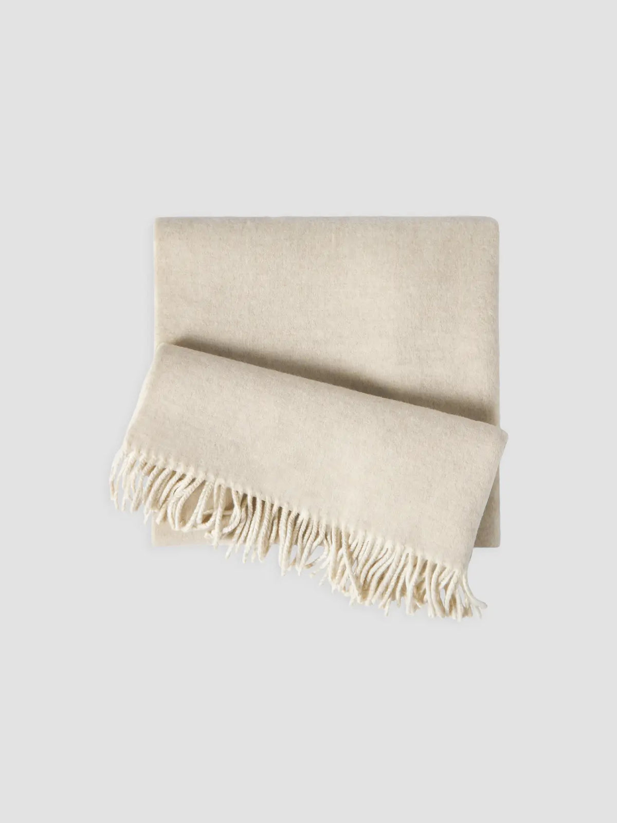 100% Pure Cashmere Fringe Scarf — Ivory