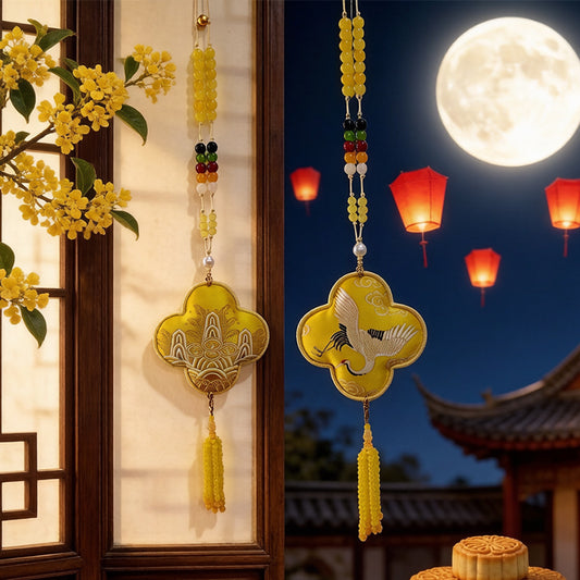 Hand-Embroidered Mulberry Silk Custom Herbal Sachet｜Five Elements & Zodiac Luxury Gift