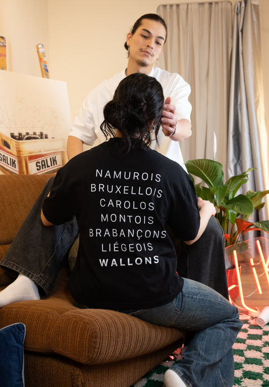 T-shirt oversize noir Wallons