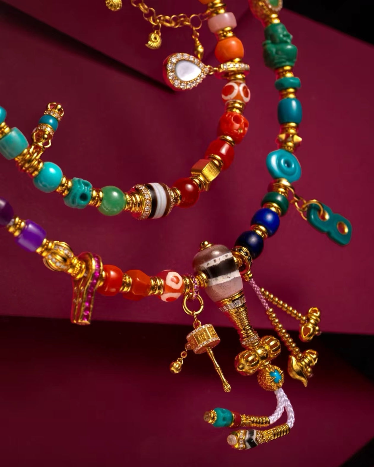 SALIK One‑of‑a‑Kind Natural Multi‑Gemstone Bracelet